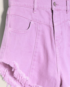 Short In Denim Con Etichetta Lilla HINNOMINATE - Outlet