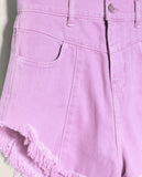 Short In Denim Con Etichetta Lilla HINNOMINATE - Outlet