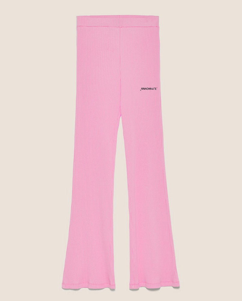 Pantalone In Costina Con Stampa Rosa Bonbon HINNOMINATE - Outlet