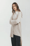 FW 24/25 - Cardigan A Trecce E Facia Laterale Avorio MAR DE MARGARITAS