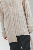 FW 24/25 - Cardigan A Trecce E Facia Laterale Avorio MAR DE MARGARITAS