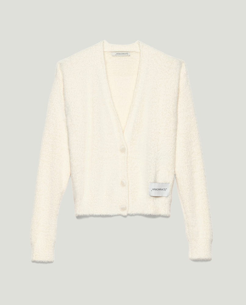 FW 23/24 - Cardigan In Maglieria Bianco Burro HINNOMINATE - Outlet