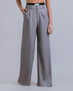 FW 24/25 - Pantalone Over Con Pences Grigio Melange HINNOMINATE