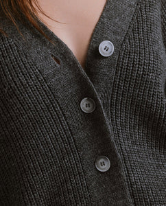 FW 24/25 - Cardigan Corto In Maglia Perlata Con Grigio Melange HINNOMINATE