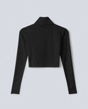 FW 24/25 - Crop Top Dolcevita In Viscosa Con Etichetta Nero HINNOMINATE