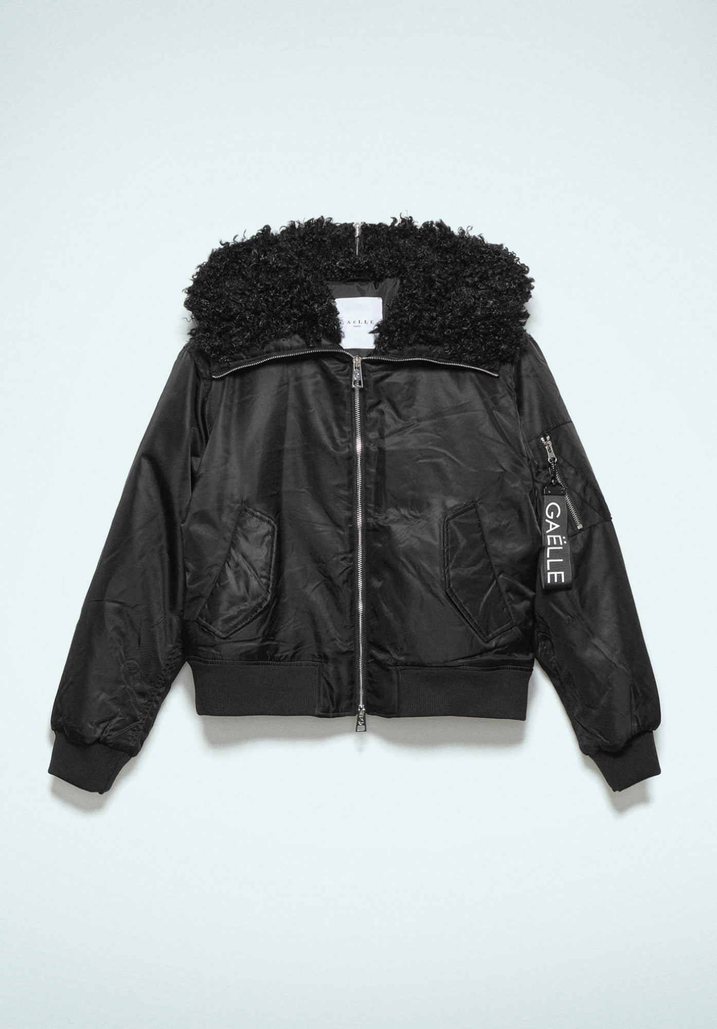 FW 23/24 - Bomber Con Cappuccio In Nylon Nero GAËLLE PARIS - Outlet