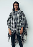 FW 23/24 - Poncho In Acrilico Nero Pied De Poule Gaëlle Paris - Outlet