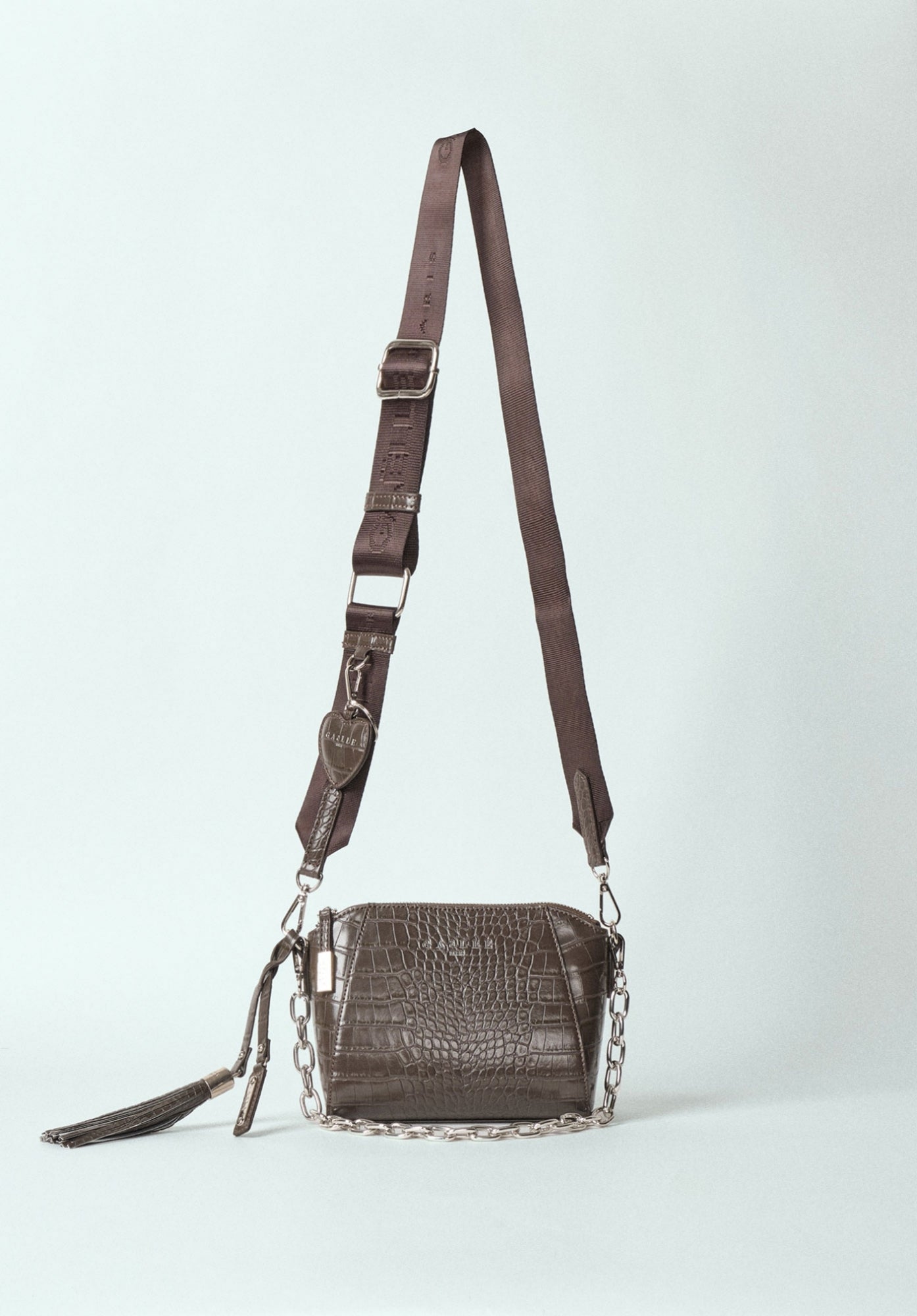 FW 23/24 - Mini Shoulder Strap In Ecopelle Cocco Marrone GAËLLE PARIS - Outlet