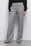 FW 24/25 - Pantalone Dritto Con Pinces In Principe Di Galles Grigio GAËLLE PARIS