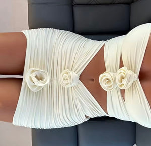 MID 25 - Bikini floreale Bianco