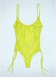 SS/24-Monokini Bretelline In Lycra Giallo - Gaëlle Paris - Outlet