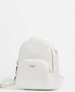 SS/24 - Reg Backpack Ecopelle Saffiano Lettering Metallo Bianco GAËLLE PARIS - Outlet