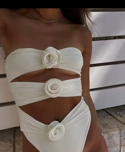 MID 25 - Bikini floreale Bianco