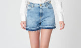 SS/24-SHORT IN DENIM CON MORSETTI LATERALI LOGATI GAELKE PARIS - Outlet