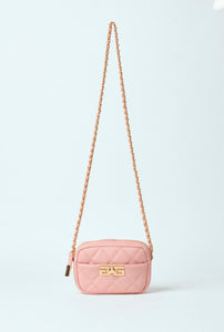 SS/24 - Regular Camera Bag In Ecopelle Matelasse' A Rombi Rosa Antico GAËLLE PARIS - Outlet