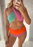Bikini in costina colorato