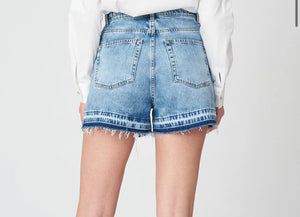 SS/24-SHORT IN DENIM CON MORSETTI LATERALI LOGATI GAELKE PARIS - Outlet