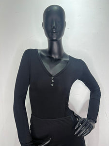 FW 24/25 - Body Scollato In Modal Nero GAËLLE PARIS