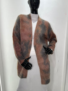 FW 24/25 - Cardigan in Mohair Maltinto Marrone HINNOMINATE