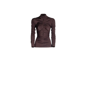 FW 23/24 - The Bella Top Lycra Marrone NINEMINUTES - Outlet